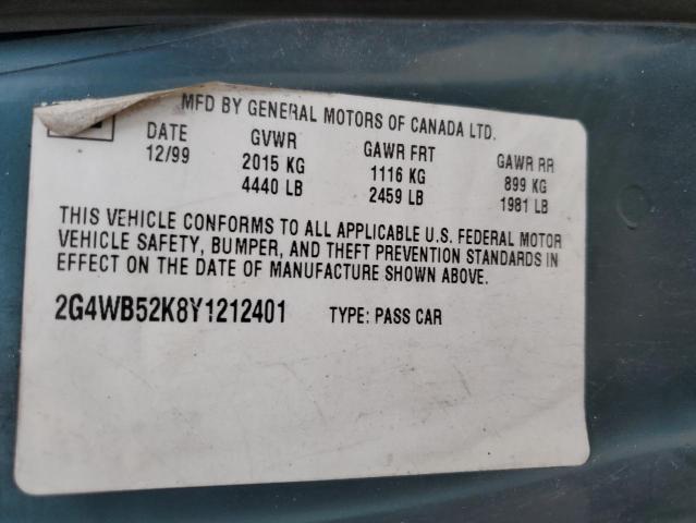 Photo 12 VIN: 2G4WB52K8Y1212401 - BUICK REGAL 