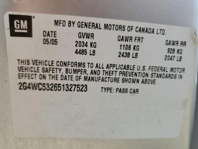 Photo 11 VIN: 2G4WC532651327523 - BUICK LACROSSE C 