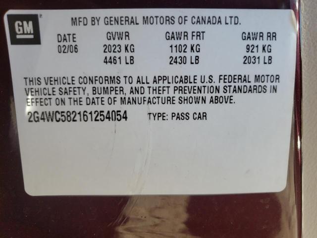 Photo 9 VIN: 2G4WC582161254054 - BUICK LACROSSE C 