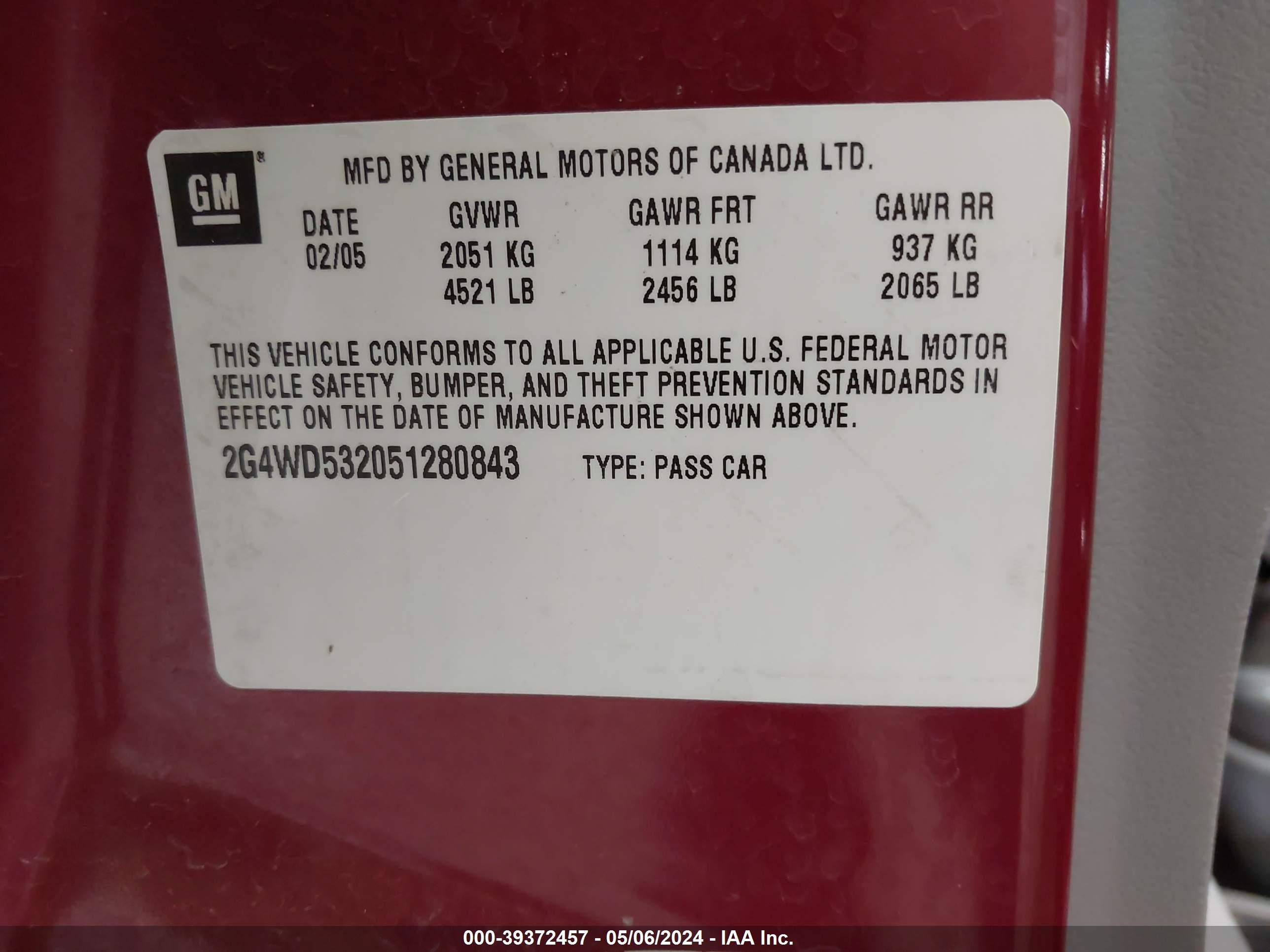 Photo 8 VIN: 2G4WD532051280843 - BUICK LACROSSE 