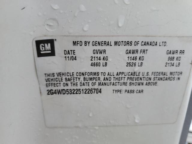 Photo 11 VIN: 2G4WD532251226704 - BUICK LACROSSE 