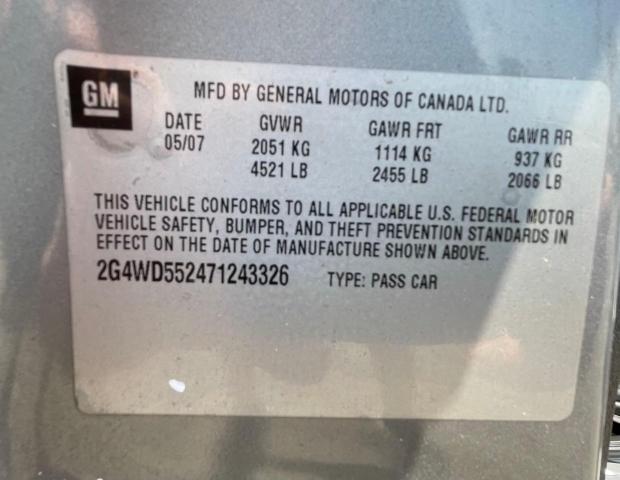 Photo 9 VIN: 2G4WD552471243326 - BUICK LACROSSE C 