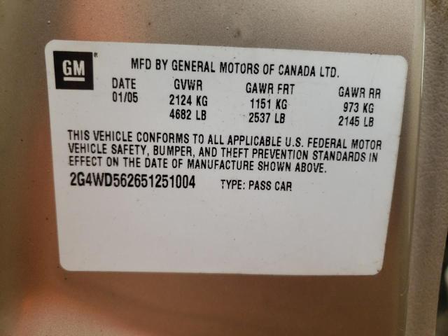 Photo 12 VIN: 2G4WD562651251004 - BUICK LACROSSE 