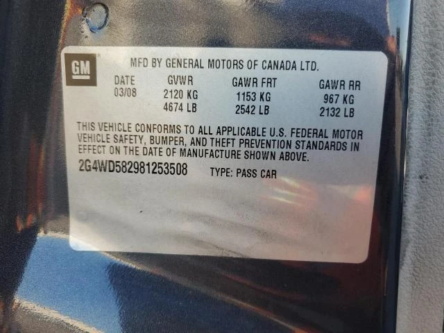 Photo 11 VIN: 2G4WD582981253508 - BUICK LACROSSE C 