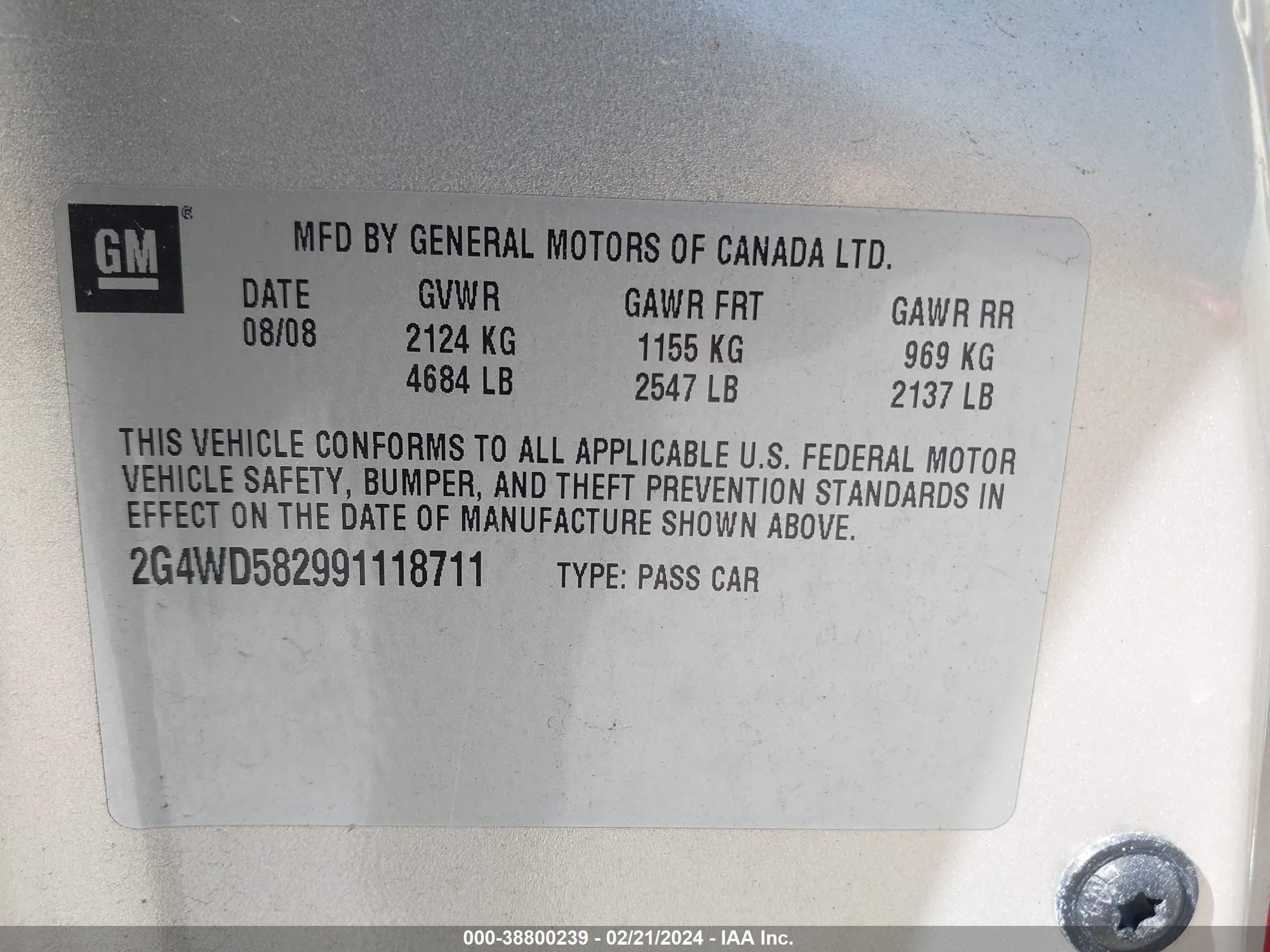 Photo 8 VIN: 2G4WD582991118711 - BUICK LACROSSE 