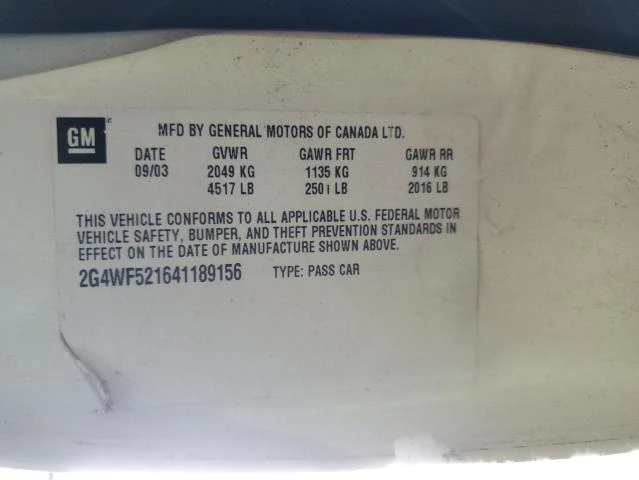 Photo 12 VIN: 2G4WF521641189156 - BUICK REGAL GS 