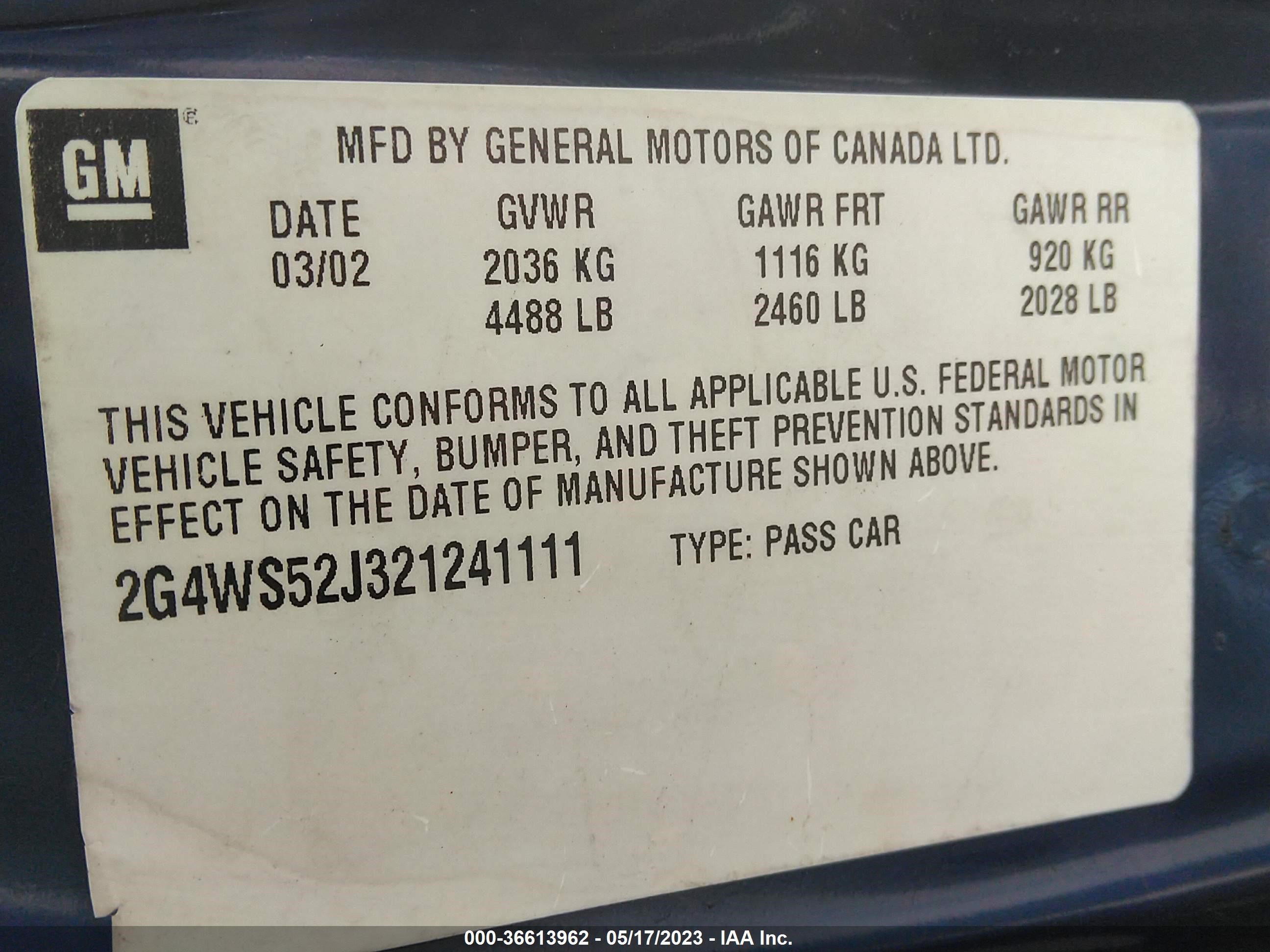 Photo 8 VIN: 2G4WS52J321241111 - BUICK CENTURY 