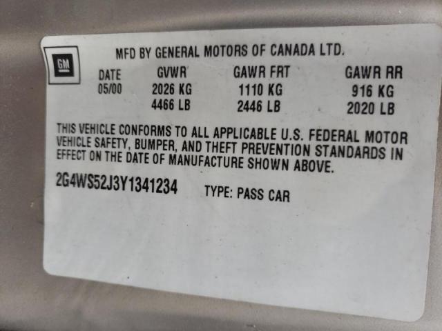 Photo 9 VIN: 2G4WS52J3Y1341234 - BUICK CENTURY CU 