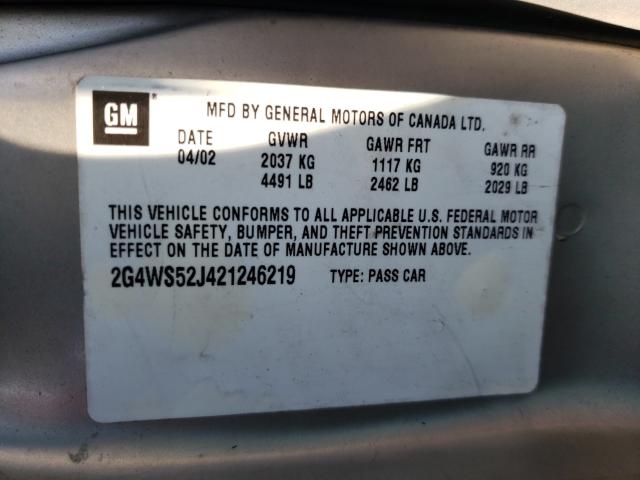 Photo 9 VIN: 2G4WS52J421246219 - BUICK CENTURY CU 