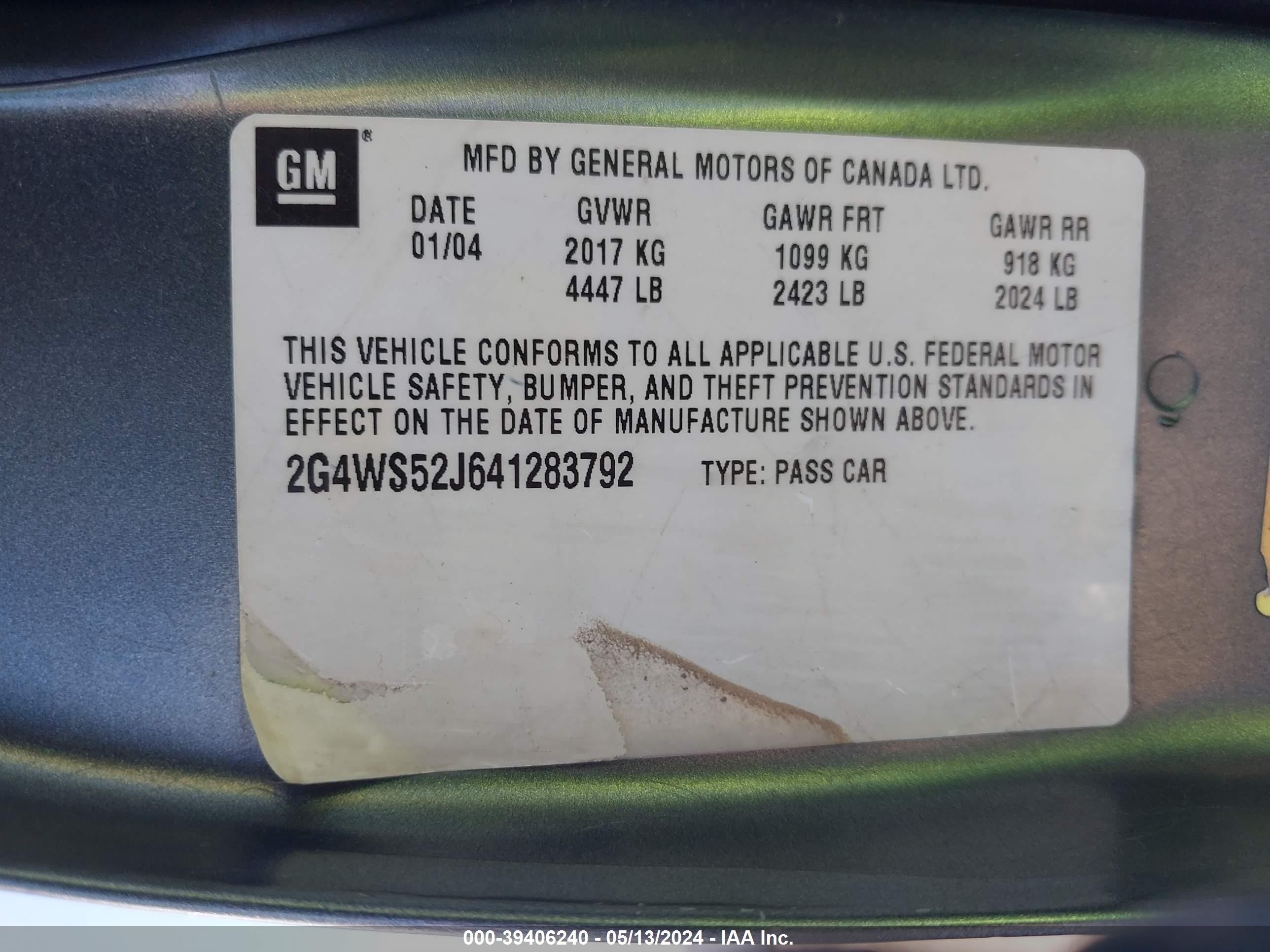 Photo 8 VIN: 2G4WS52J641283792 - BUICK CENTURY 