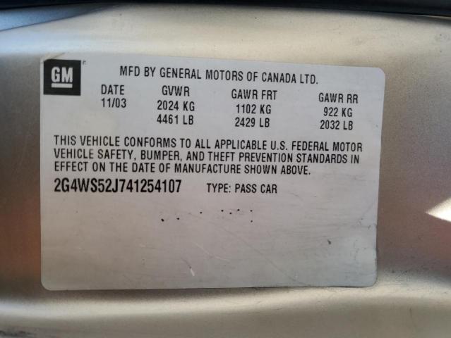 Photo 11 VIN: 2G4WS52J741254107 - BUICK CENTURY CU 