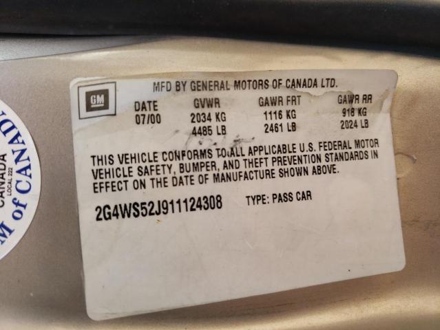 Photo 11 VIN: 2G4WS52J911124308 - BUICK CENTURY CU 