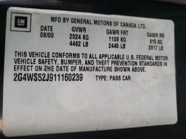 Photo 9 VIN: 2G4WS52J911160239 - BUICK CENTURY CU 