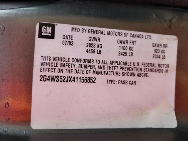 Photo 9 VIN: 2G4WS52JX41156852 - BUICK CENTURY CU 