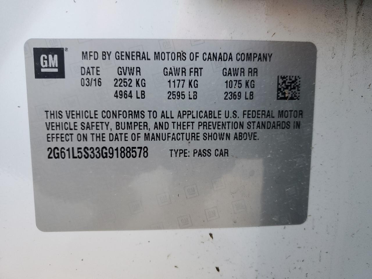 Photo 11 VIN: 2G61L5S33G9188578 - CADILLAC XTS 