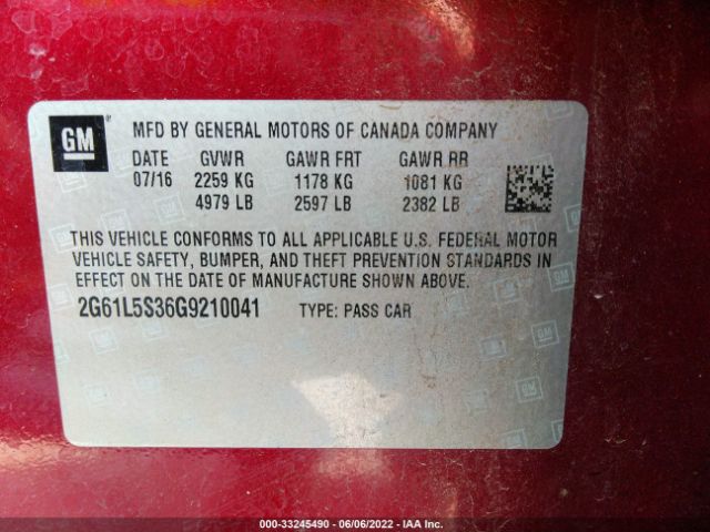 Photo 8 VIN: 2G61L5S36G9210041 - CADILLAC XTS 