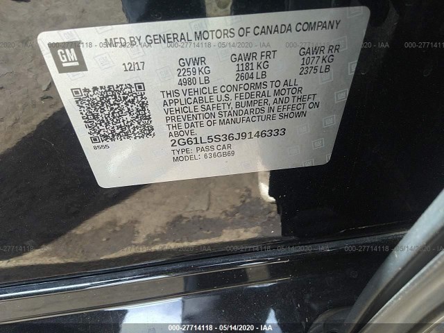 Photo 8 VIN: 2G61L5S36J9146333 - CADILLAC XTS 