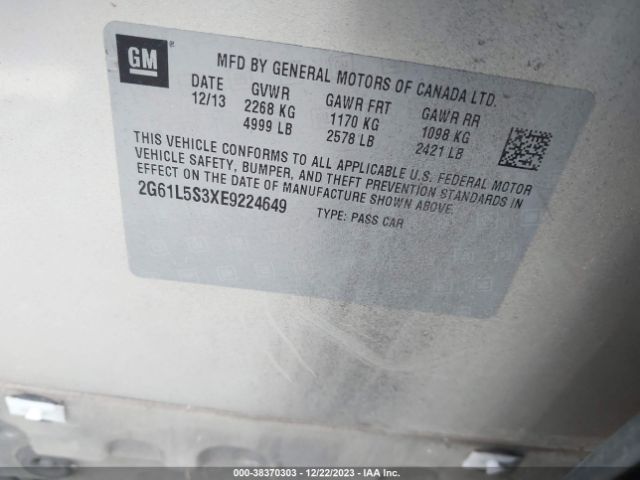 Photo 8 VIN: 2G61L5S3XE9224649 - CADILLAC XTS 