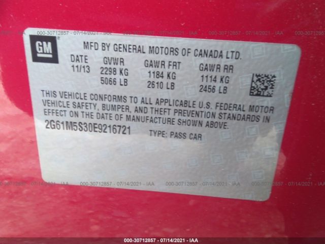 Photo 8 VIN: 2G61M5S30E9216721 - CADILLAC XTS 