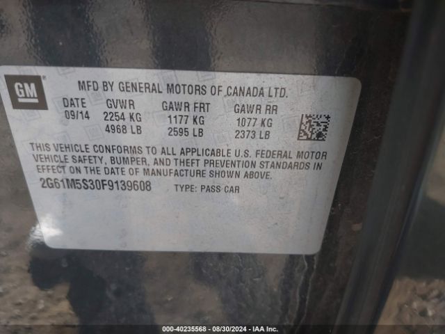 Photo 8 VIN: 2G61M5S30F9139608 - CADILLAC XTS 