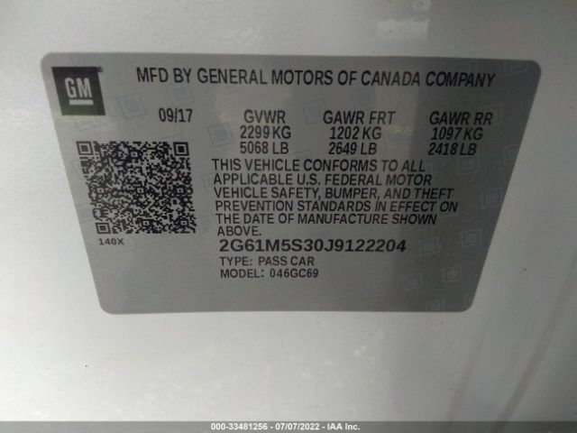 Photo 8 VIN: 2G61M5S30J9122204 - CADILLAC XTS 