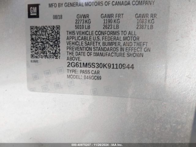 Photo 8 VIN: 2G61M5S30K9110944 - CADILLAC XTS 