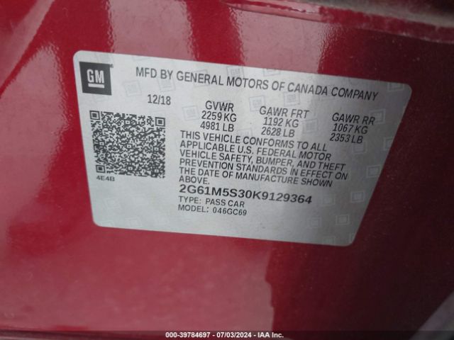 Photo 8 VIN: 2G61M5S30K9129364 - CADILLAC XTS 