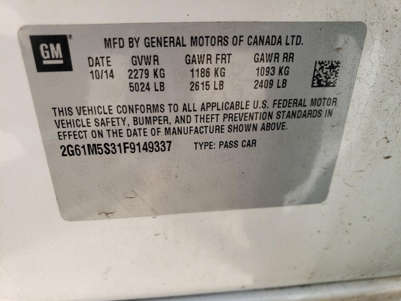 Photo 11 VIN: 2G61M5S31F9149337 - CADILLAC XTS 