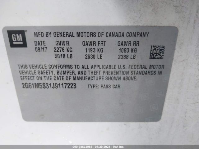 Photo 8 VIN: 2G61M5S31J9117223 - CADILLAC XTS 