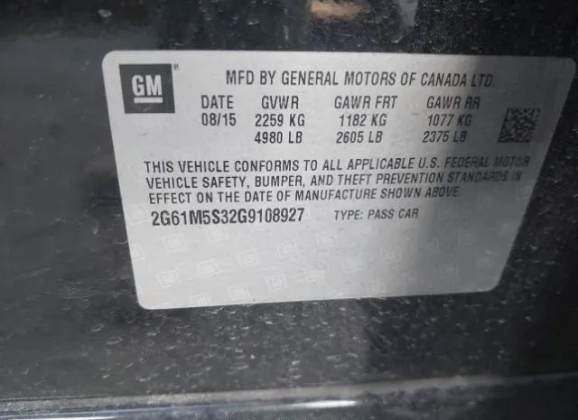 Photo 8 VIN: 2G61M5S32G9108927 - CADILLAC XTS 