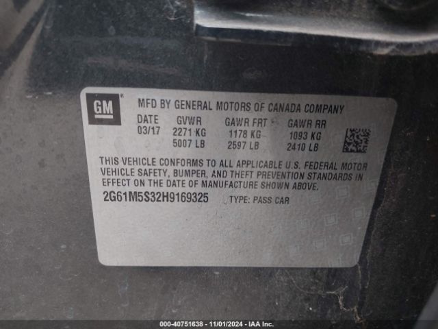 Photo 8 VIN: 2G61M5S32H9169325 - CADILLAC XTS 