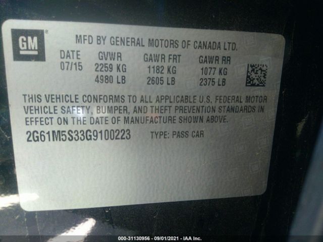 Photo 8 VIN: 2G61M5S33G9100223 - CADILLAC XTS 