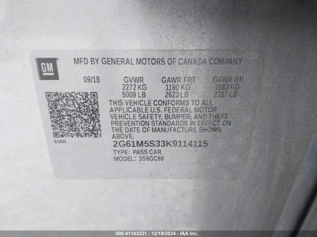 Photo 8 VIN: 2G61M5S33K9114115 - CADILLAC XTS 