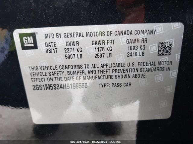 Photo 8 VIN: 2G61M5S34H9199555 - CADILLAC XTS 