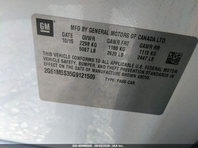 Photo 8 VIN: 2G61M5S35G9121509 - CADILLAC XTS 