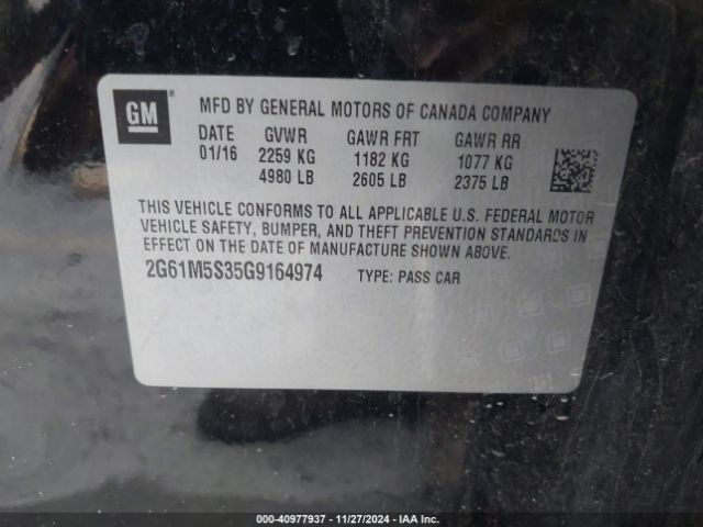 Photo 8 VIN: 2G61M5S35G9164974 - CADILLAC XTS 