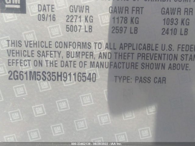 Photo 8 VIN: 2G61M5S35H9116540 - CADILLAC XTS 