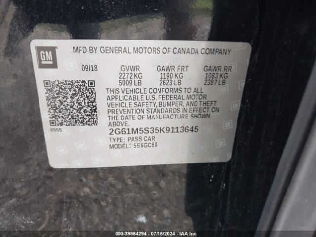 Photo 8 VIN: 2G61M5S35K9113645 - CADILLAC XTS 