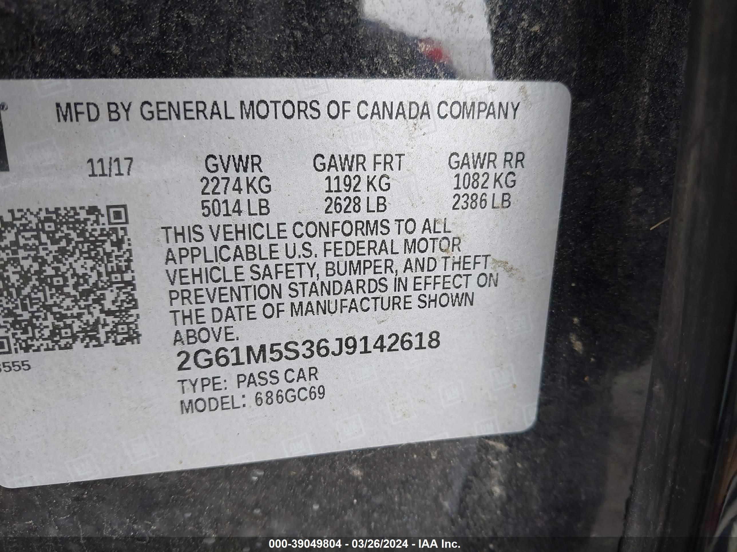 Photo 8 VIN: 2G61M5S36J9142618 - CADILLAC XTS 