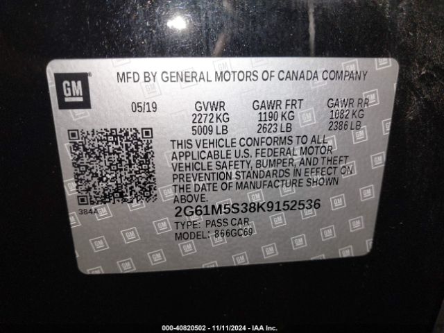 Photo 8 VIN: 2G61M5S38K9152536 - CADILLAC XTS 