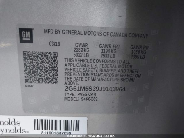 Photo 8 VIN: 2G61M5S39J9163964 - CADILLAC XTS 