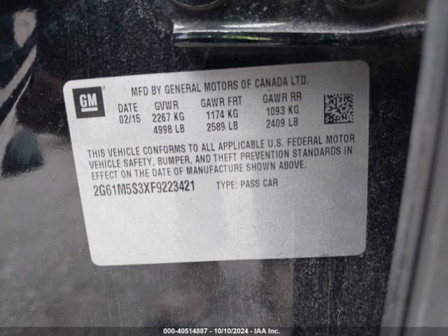 Photo 8 VIN: 2G61M5S3XF9223421 - CADILLAC XTS 