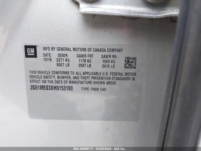 Photo 8 VIN: 2G61M5S3XH9153180 - CADILLAC XTS 