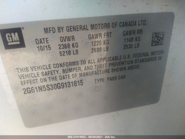 Photo 8 VIN: 2G61N5S30G9131815 - CADILLAC XTS 