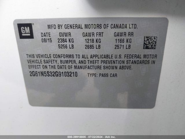 Photo 8 VIN: 2G61N5S32G9103210 - CADILLAC XTS 