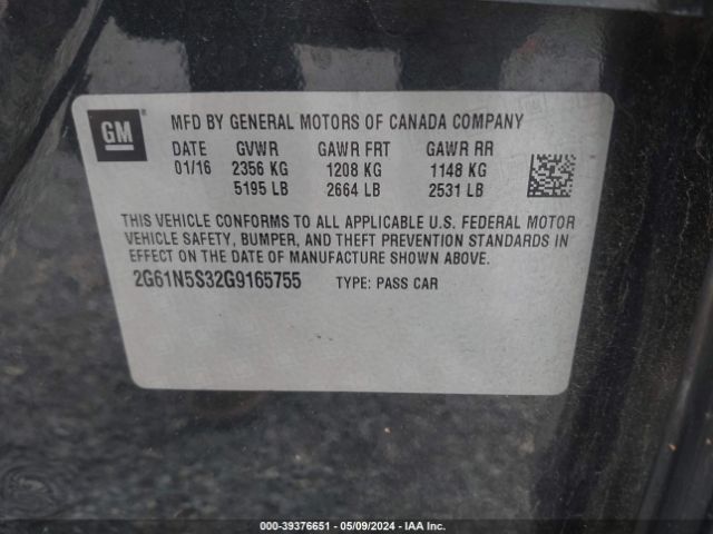 Photo 8 VIN: 2G61N5S32G9165755 - CADILLAC XTS 