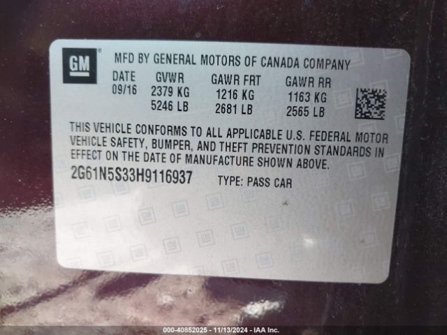 Photo 8 VIN: 2G61N5S33H9116937 - CADILLAC XTS 