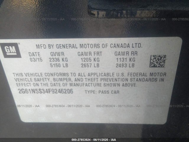 Photo 8 VIN: 2G61N5S34F9246206 - CADILLAC XTS 