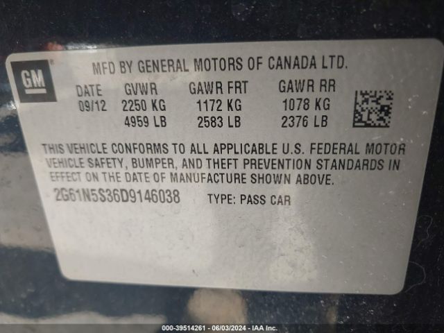 Photo 8 VIN: 2G61N5S36D9146038 - CADILLAC XTS 