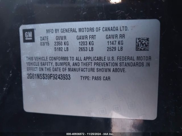 Photo 8 VIN: 2G61N5S39F9243933 - CADILLAC XTS 